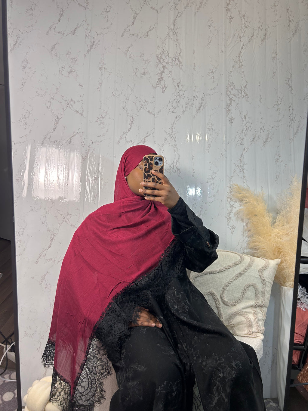 Hijabs dentelle rouge 🌹 Élan moderne