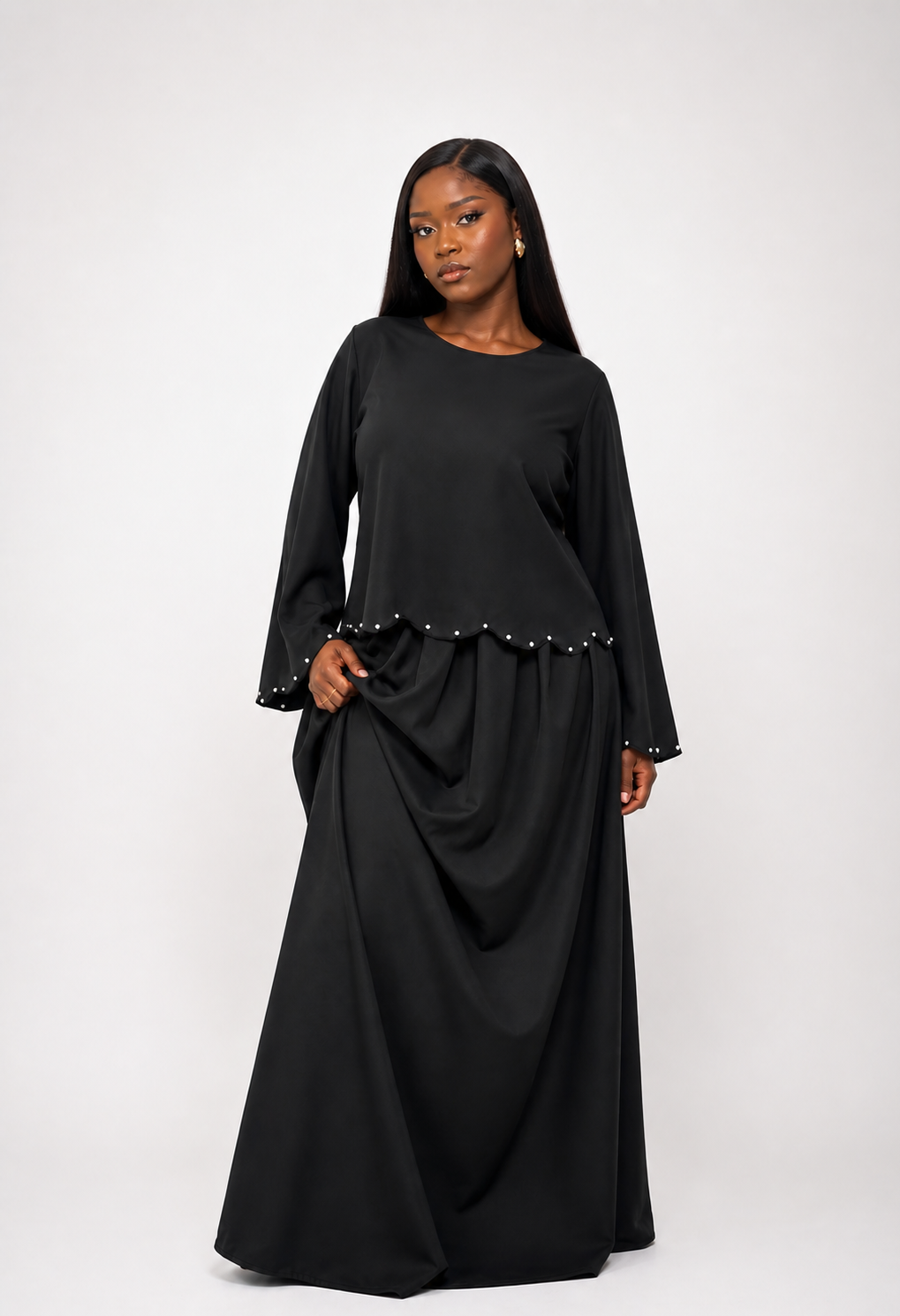 Ensemble perlé noir Élan moderne