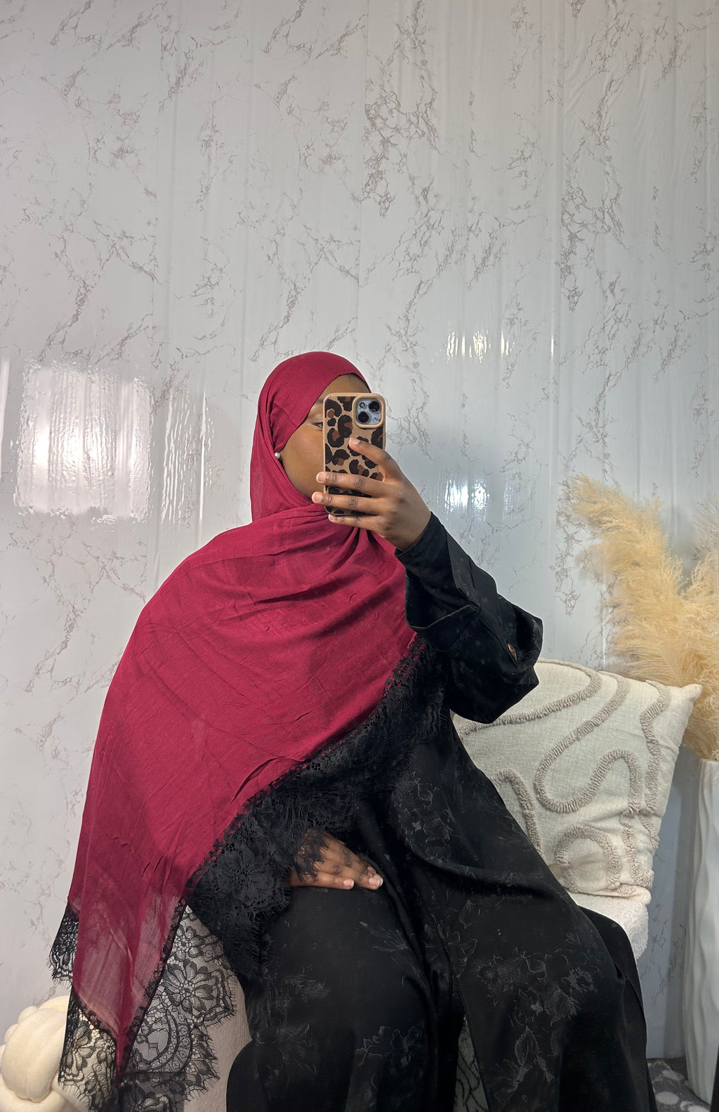 Hijabs dentelle rouge 🌹 Élan moderne