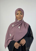 Hijab Mousseline Broderie Fleur Élan moderne