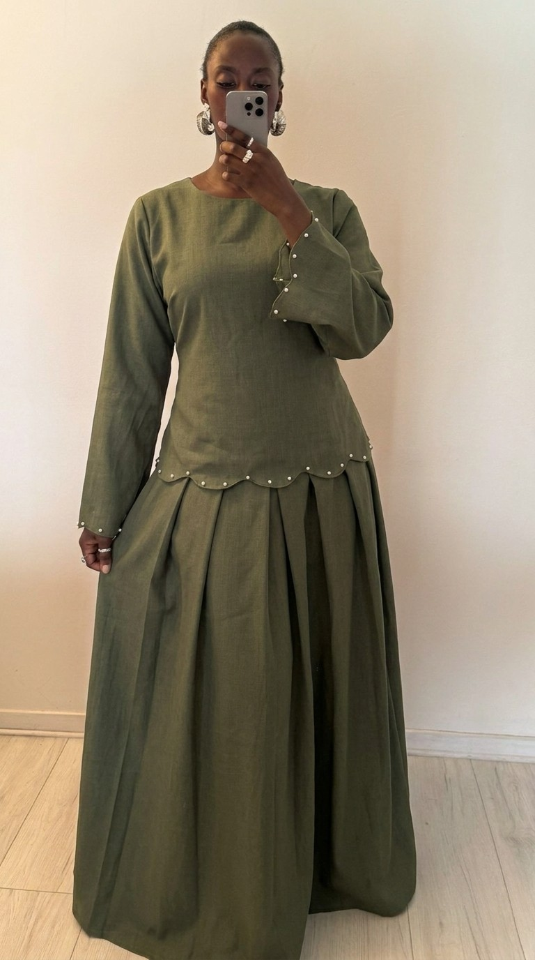 Ensemble set jupe perlée Élan moderne