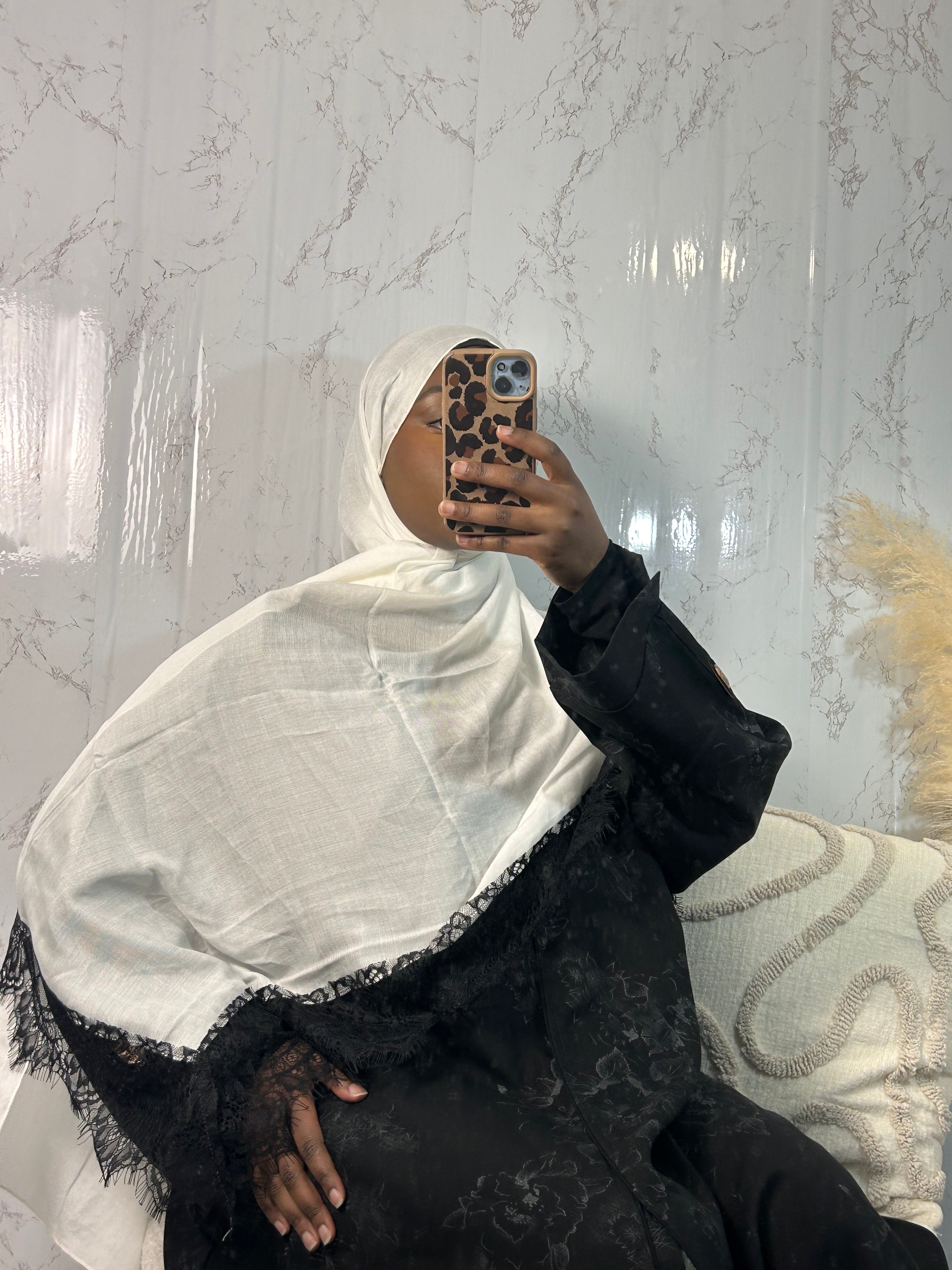 Hijabs dentelle blanc 🕊️ Élan moderne