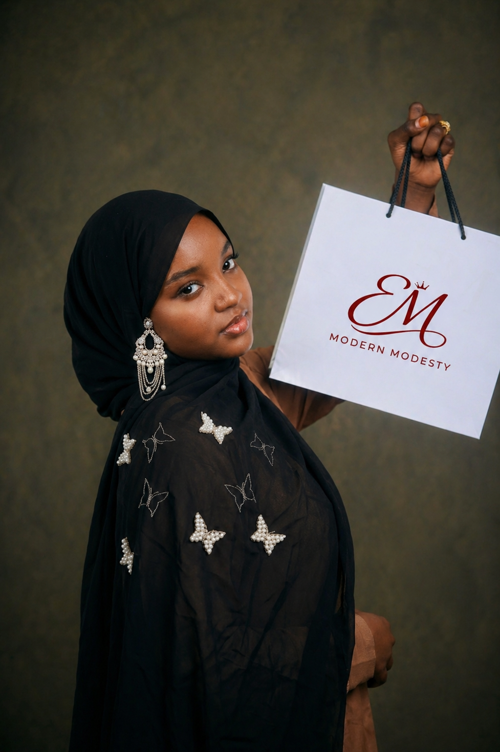 Hijab mousseline Papillon Élan moderne