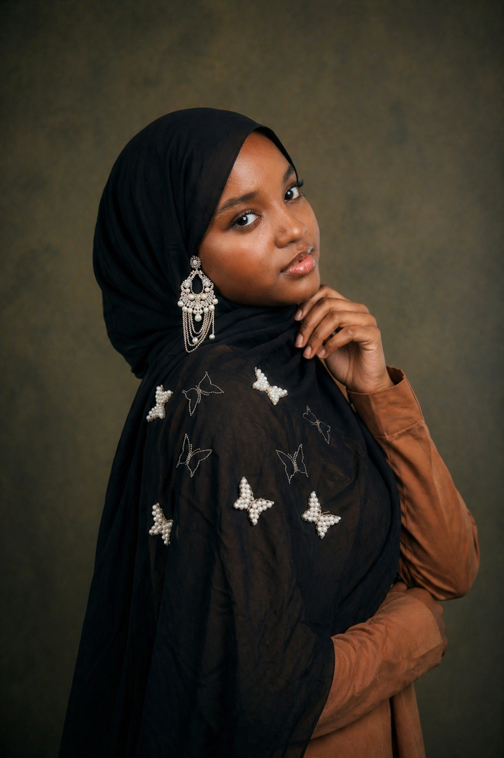 Hijab mousseline Papillon Élan moderne