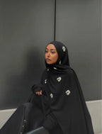 Hijab Mousseline Broderie Fleur Élan moderne