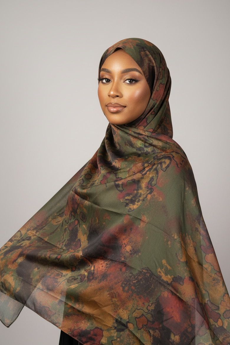 Hijab satin imprimé Élan moderne