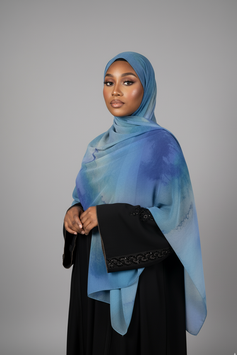 Hijabs imprimé en mousseline Élan moderne