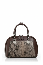 Sac à main python marron Élan moderne
