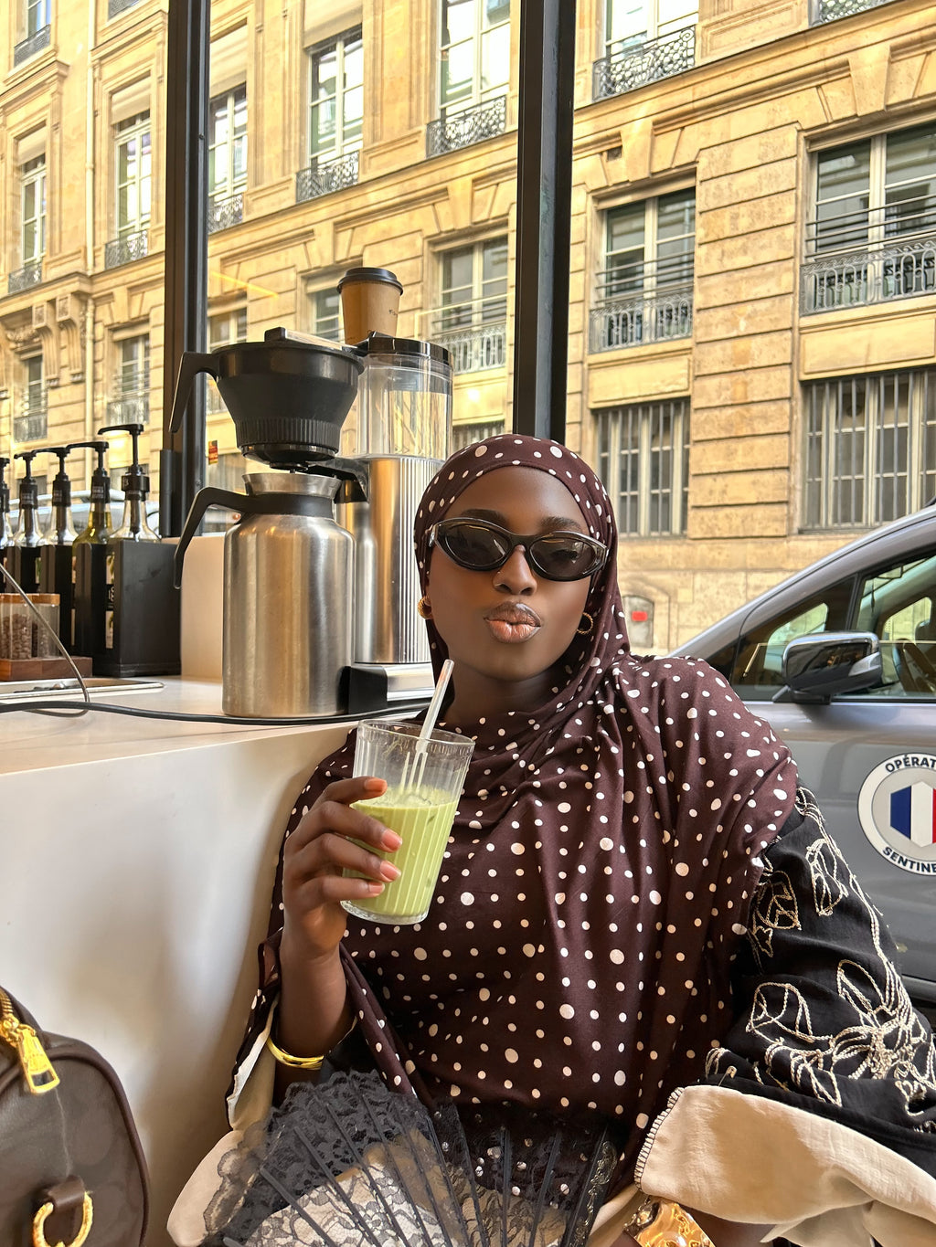 Hijab petit pois jersey Élan moderne