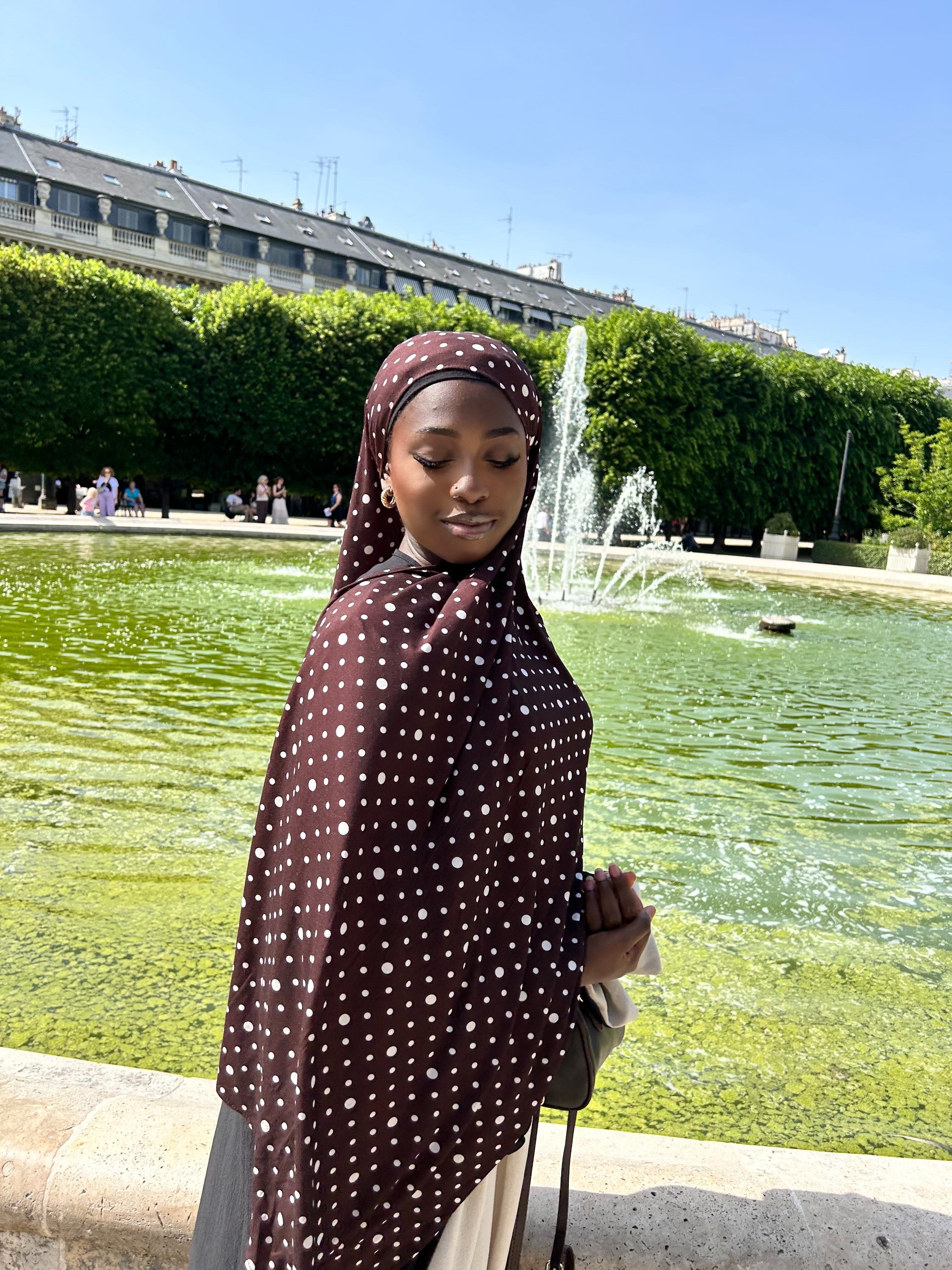 Hijab petit pois jersey Élan moderne