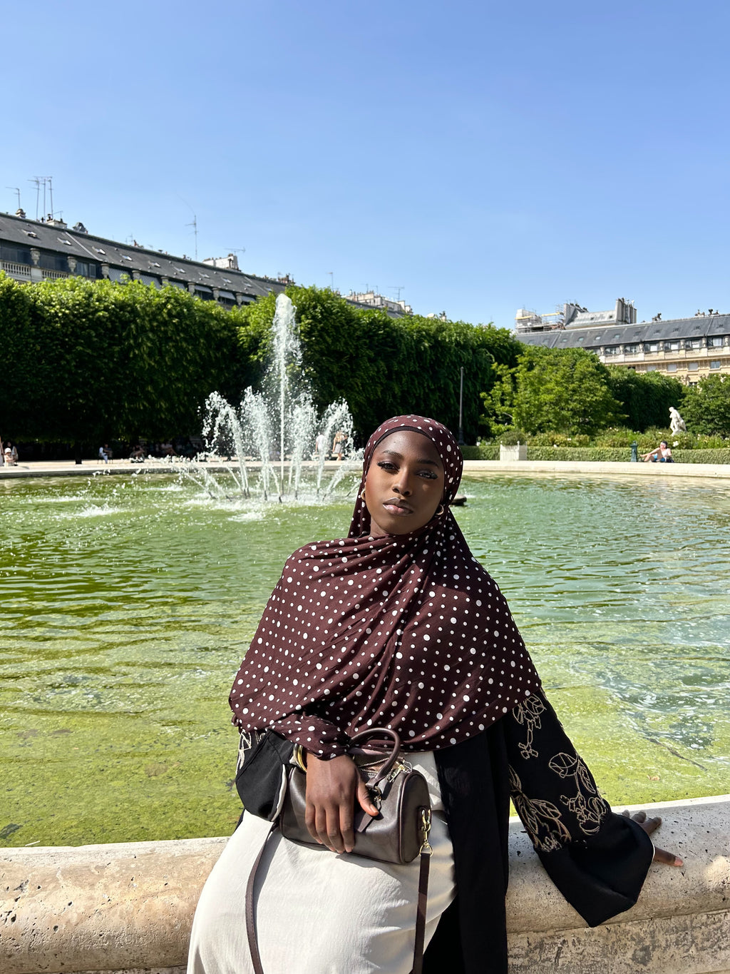 Hijab petit pois jersey Élan moderne
