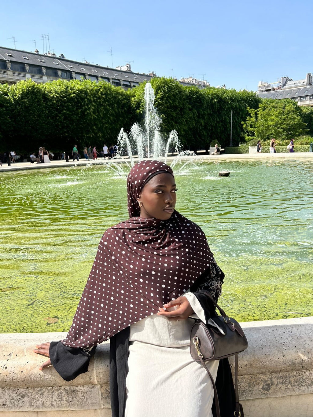 Hijab petit pois jersey Élan moderne