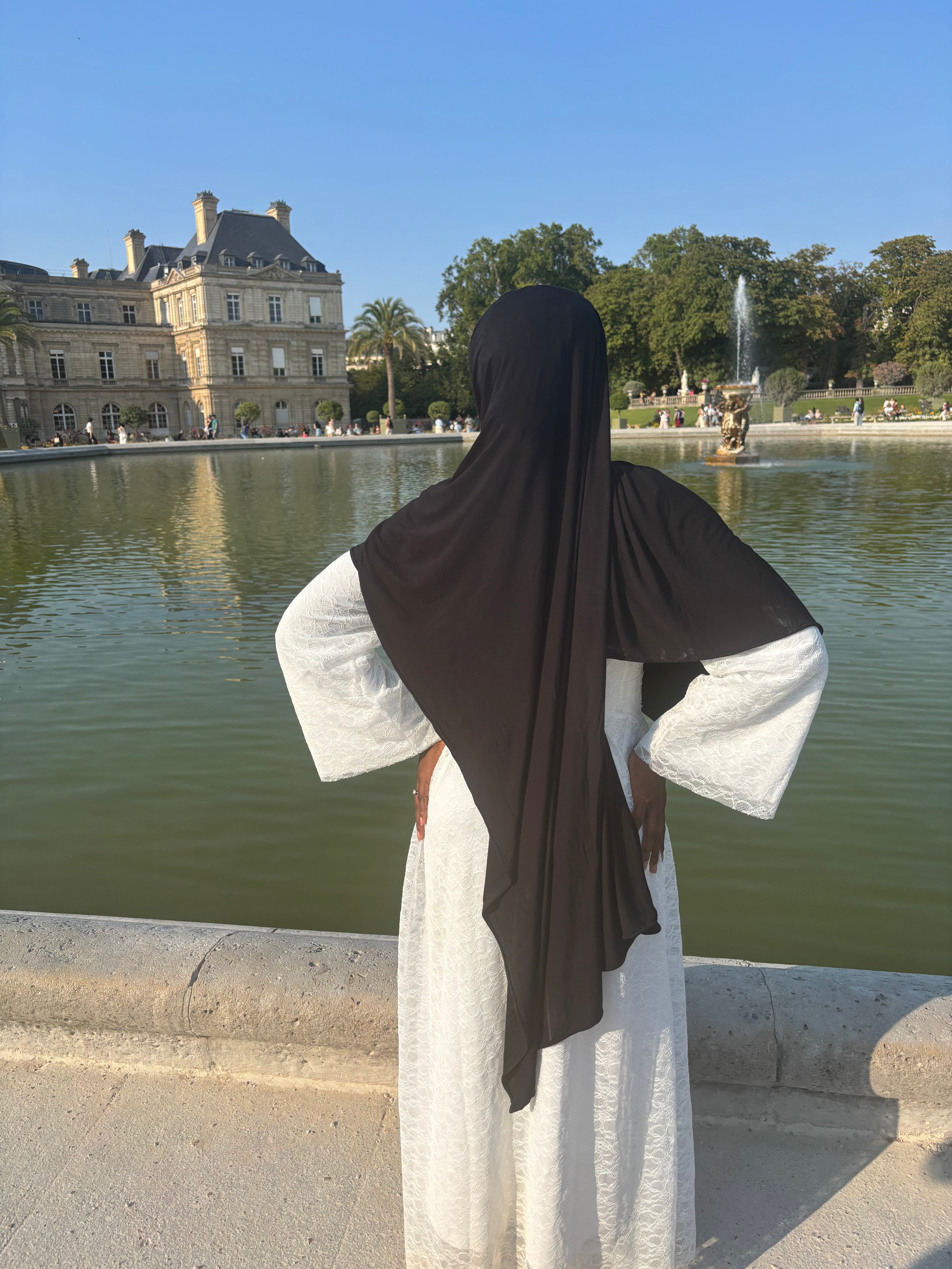 Hijab bamboo noir Élan moderne