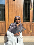 Hijab petit pois noir jersey liquide Élan moderne