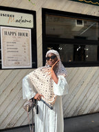 Hijab petit pois beige Élan moderne