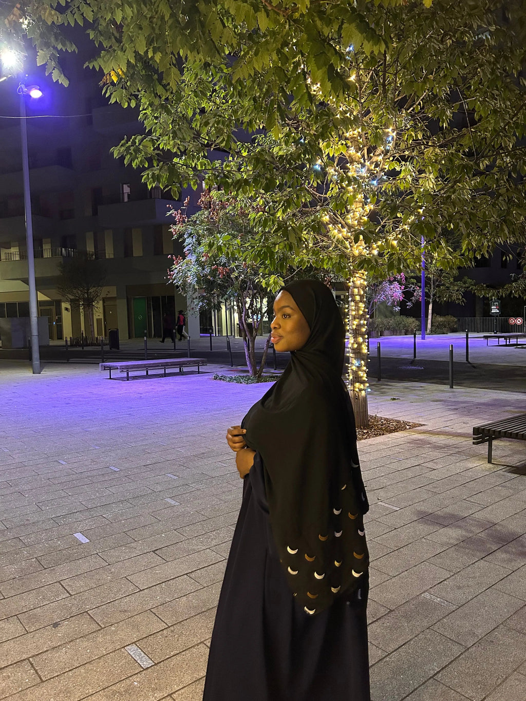 Hijabs motif lune mousseline Élan moderne