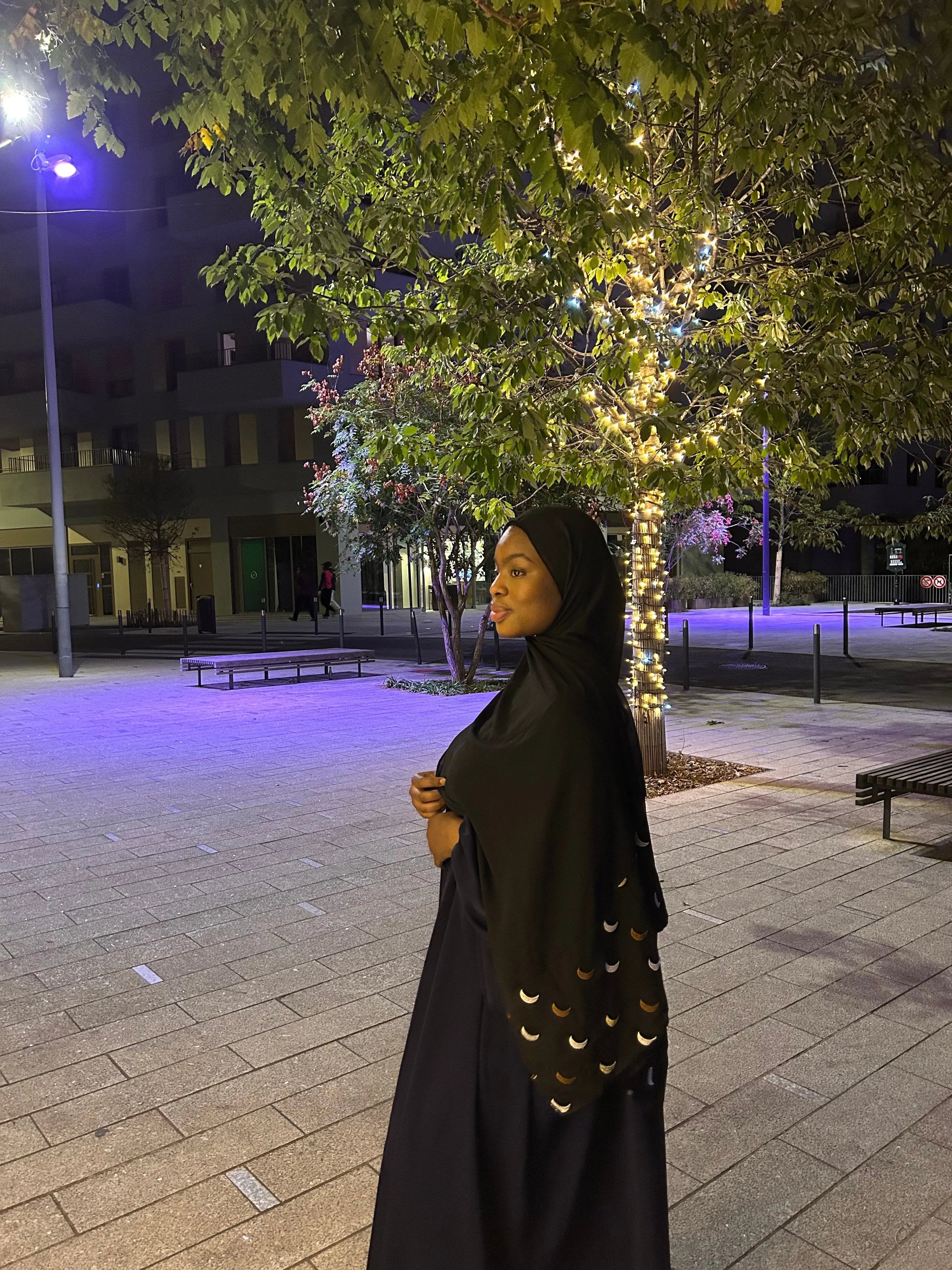 Hijabs motif lune mousseline Élan moderne