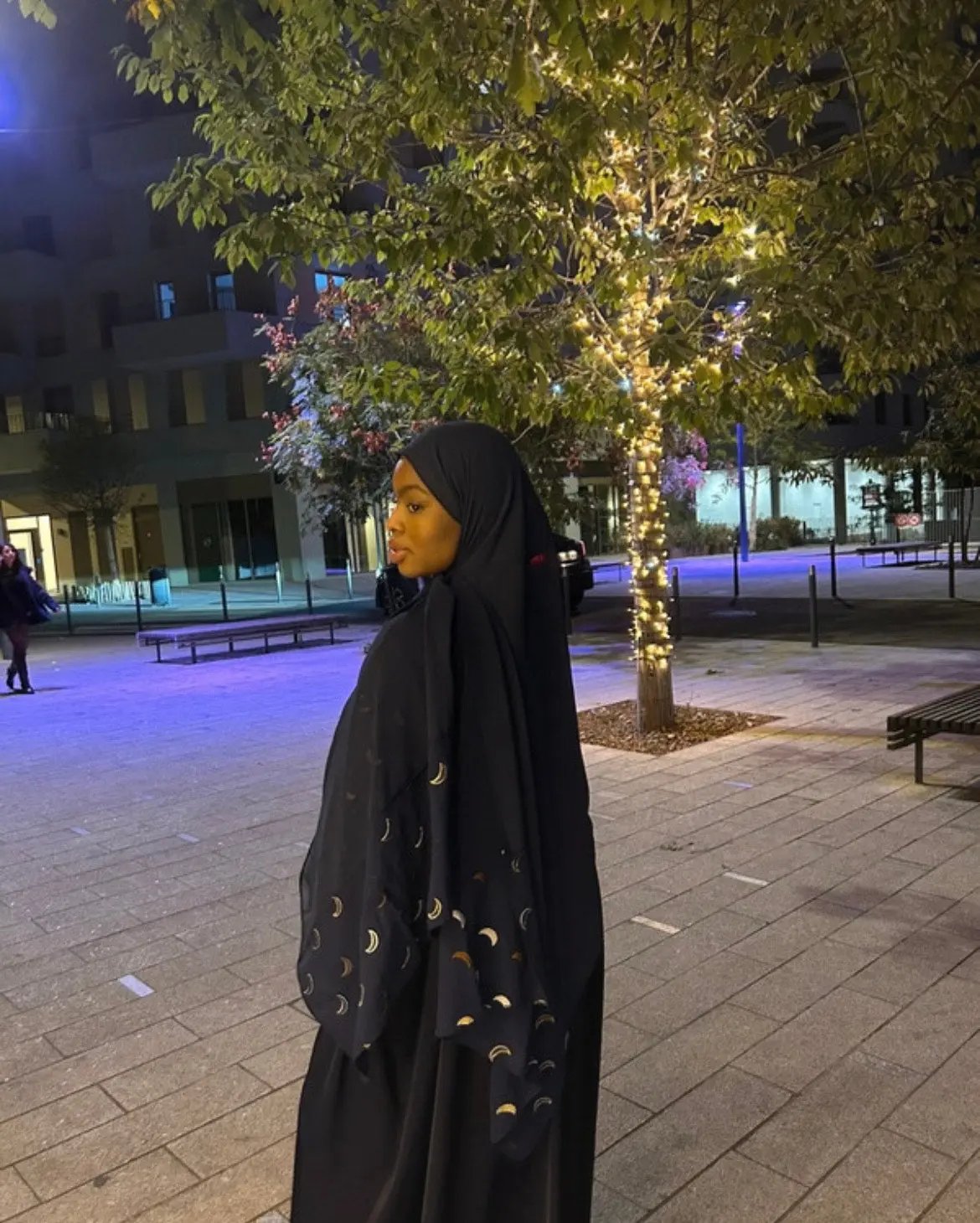 Hijabs motif lune mousseline Élan moderne