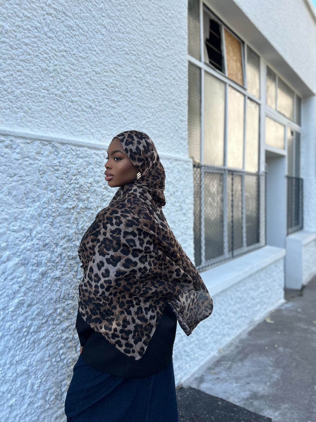 Hijabs léopard en coton Élan moderne