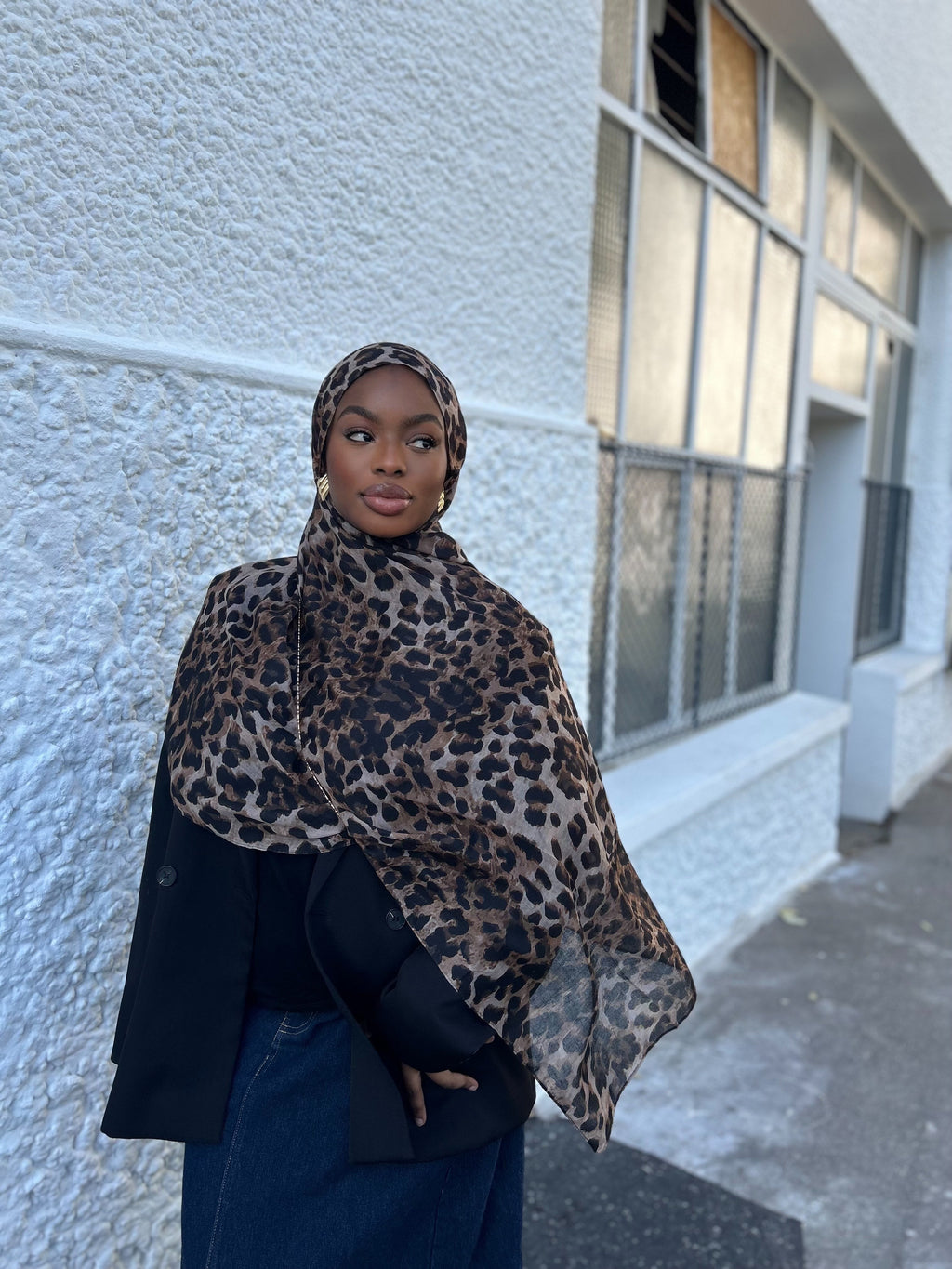 Hijabs léopard en coton Élan moderne