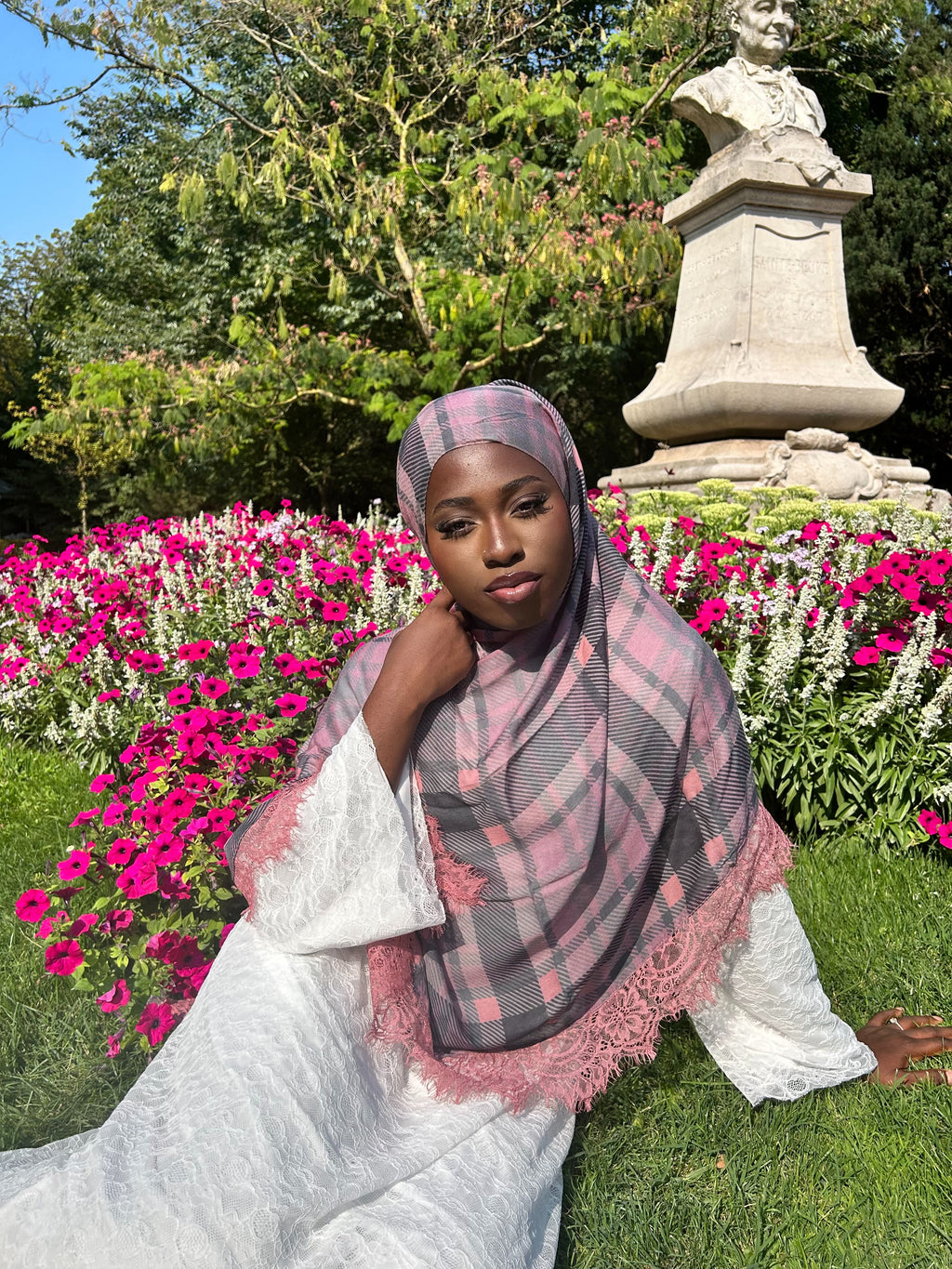 Hijab dentelle Rose Élan moderne