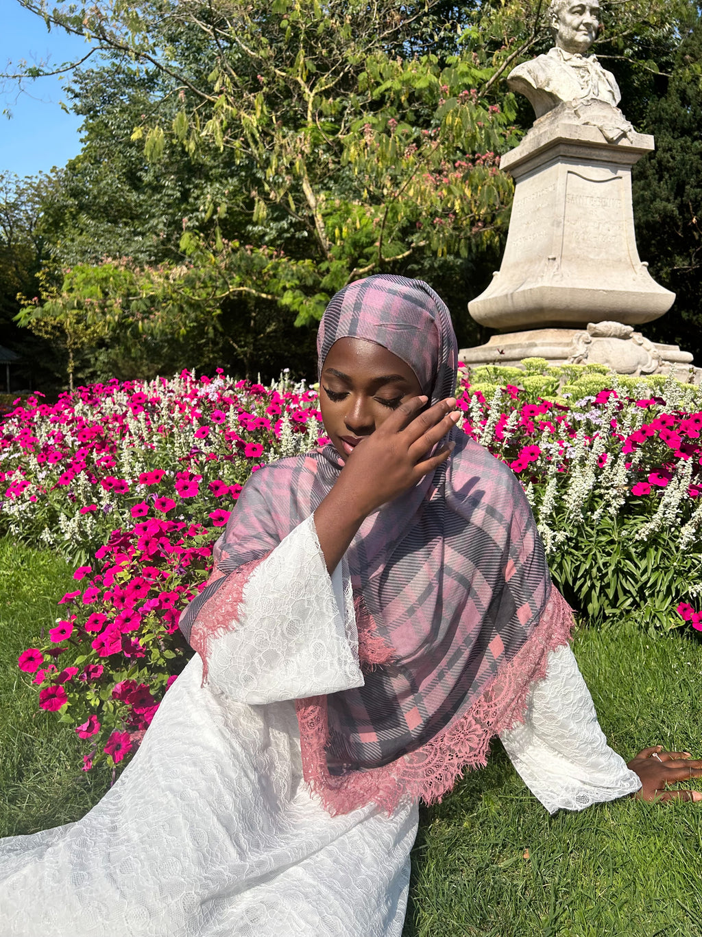 Hijab dentelle Rose Élan moderne