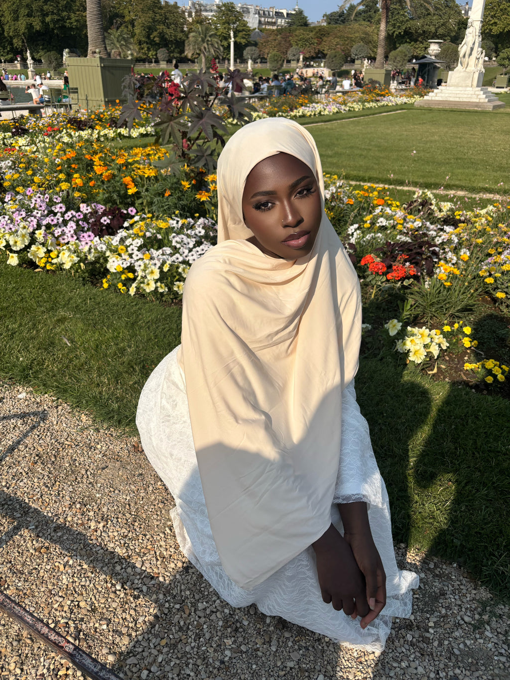 Hijab jersey prenium Ivoire Soft Élan moderne