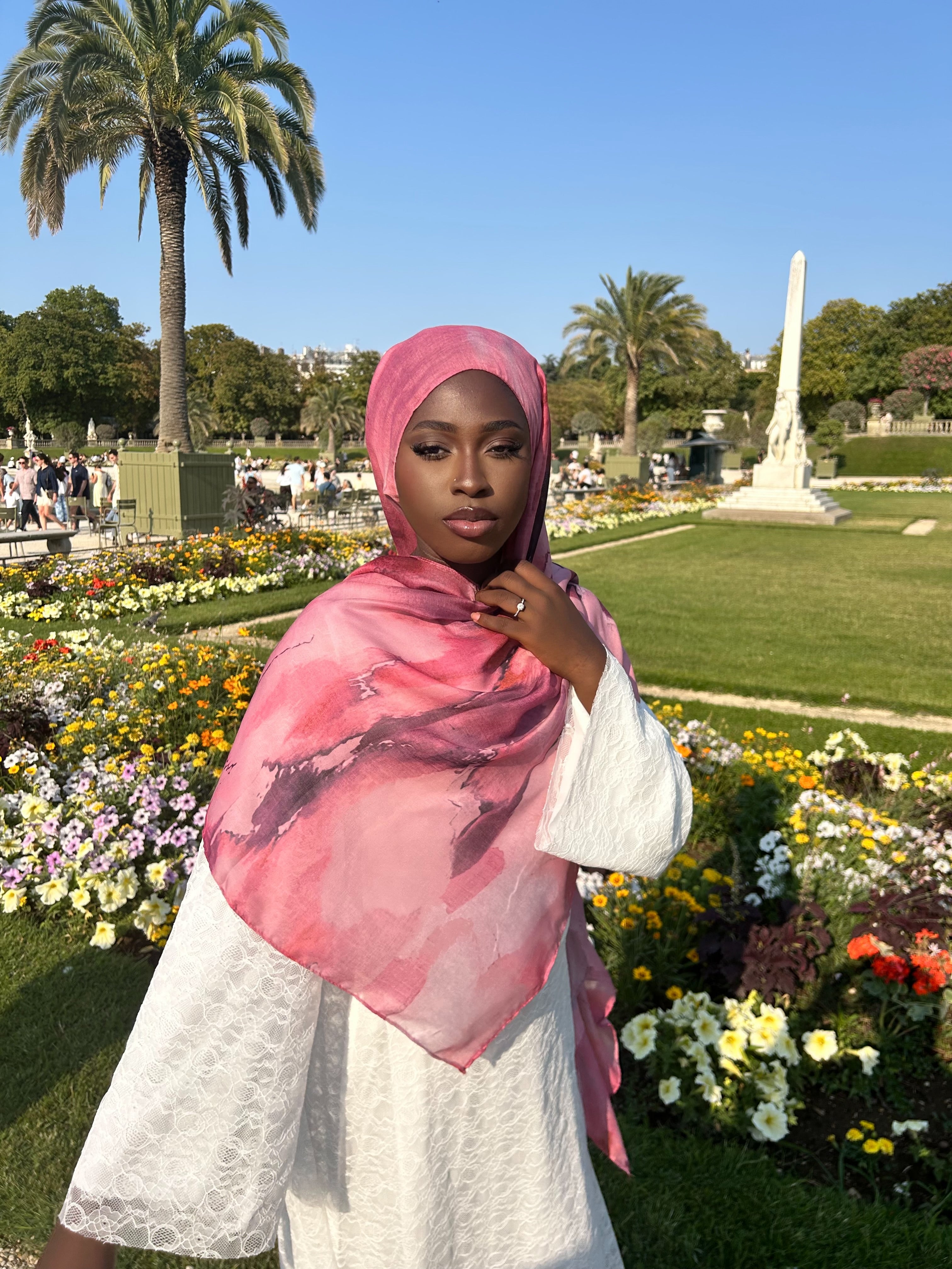 Hijab Modal Rose Nacré Élan moderne