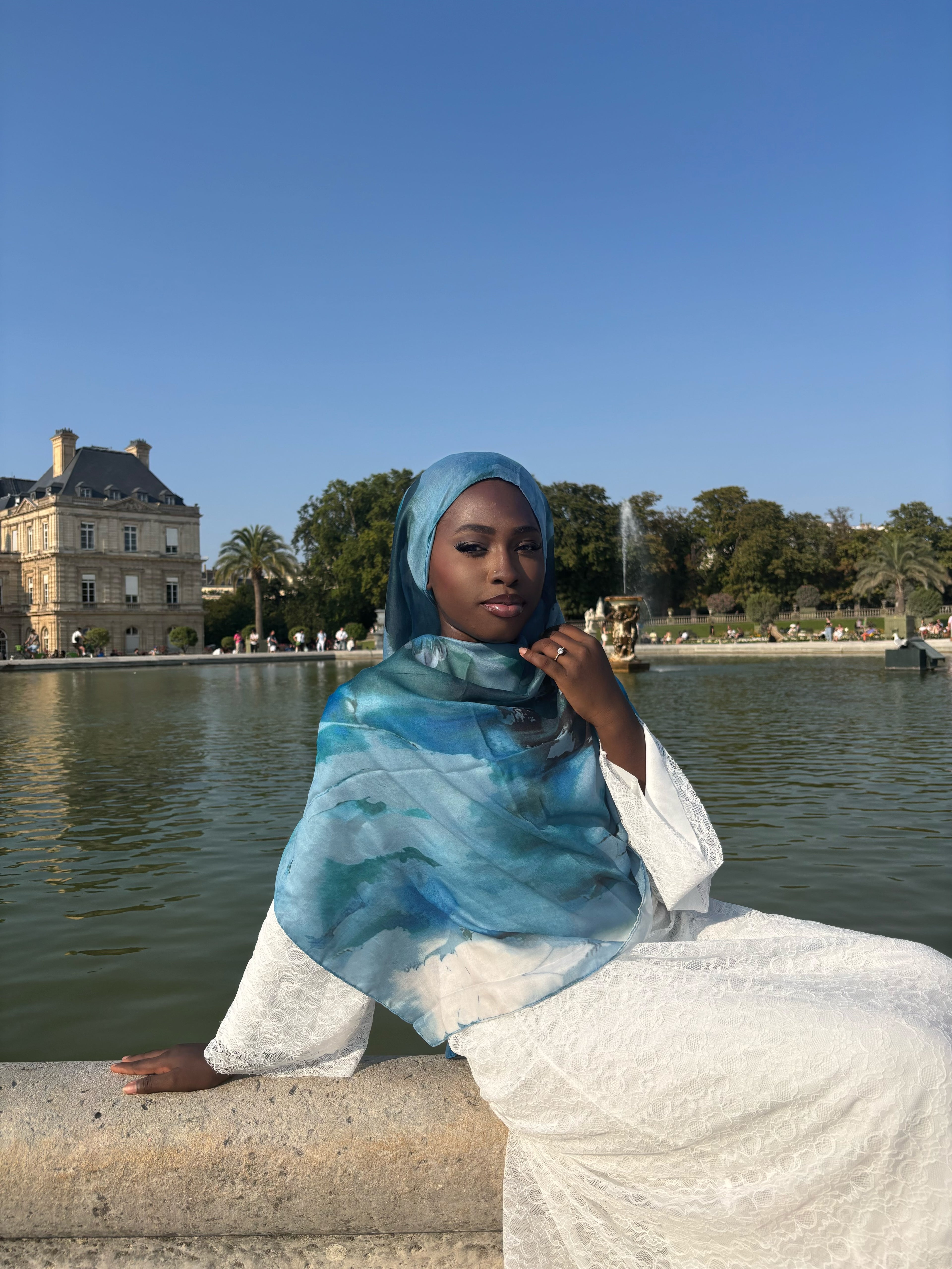 Hijab modal Horizon Bleu Élan moderne