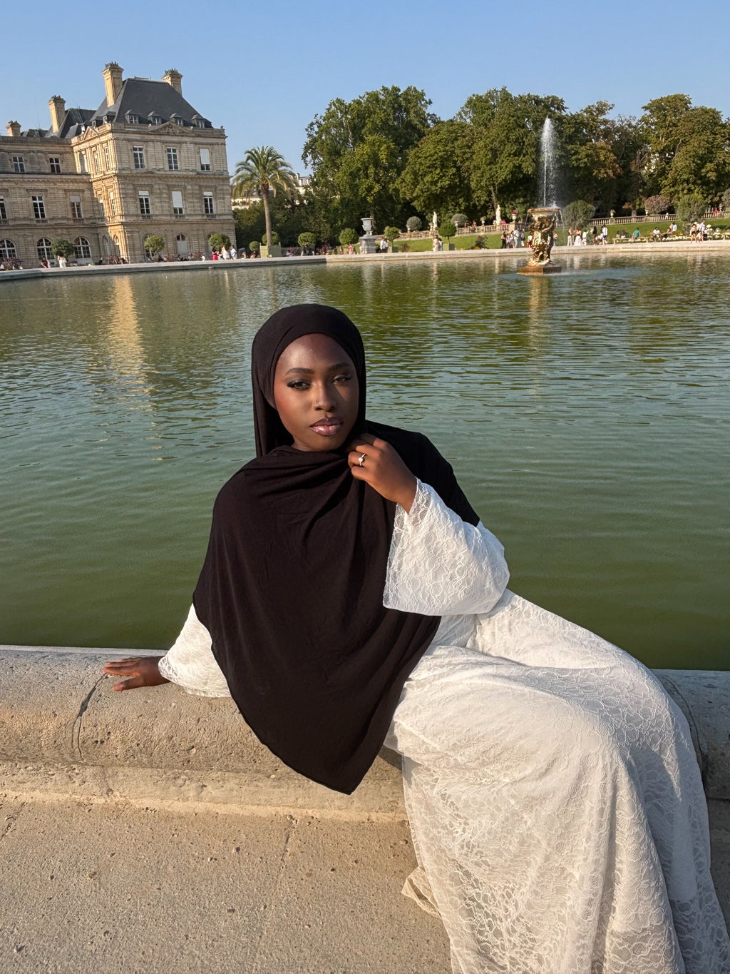 Hijab bamboo noir Élan moderne