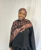 Hijab en jersey marron Dovina Élan moderne