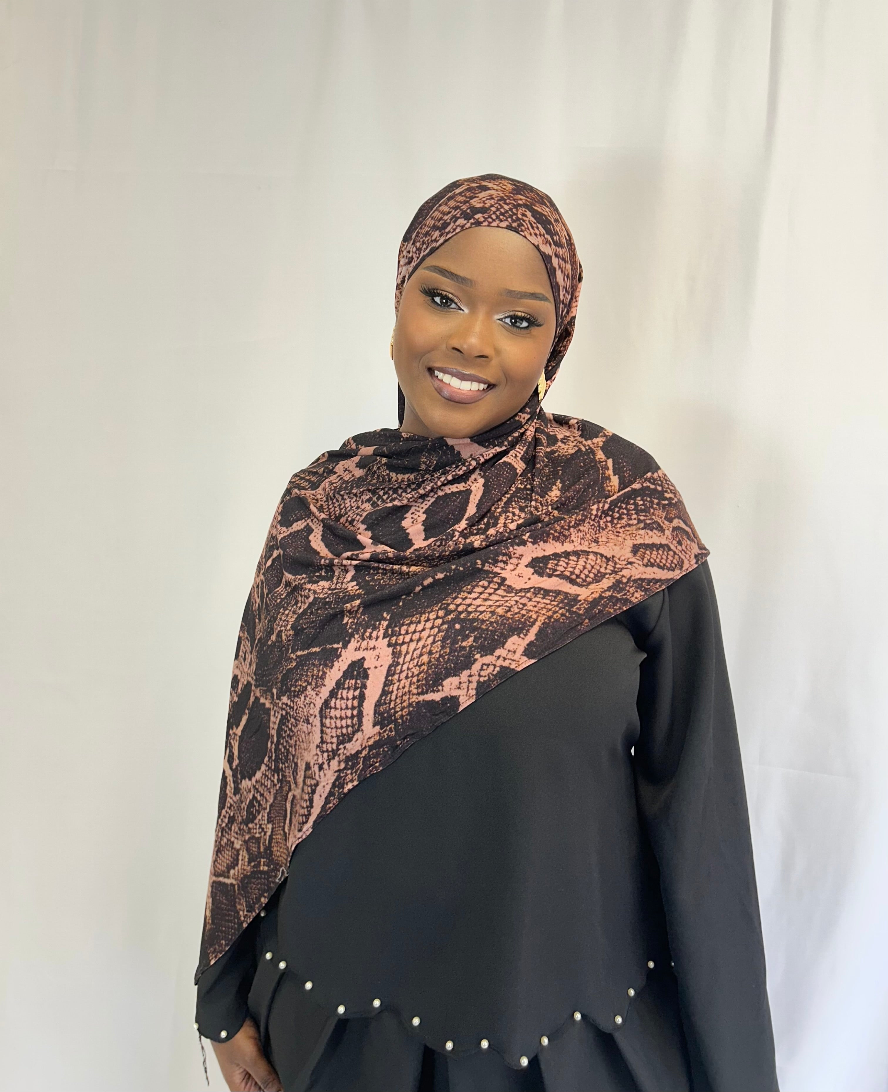 Hijab en jersey marron Dovina Élan moderne