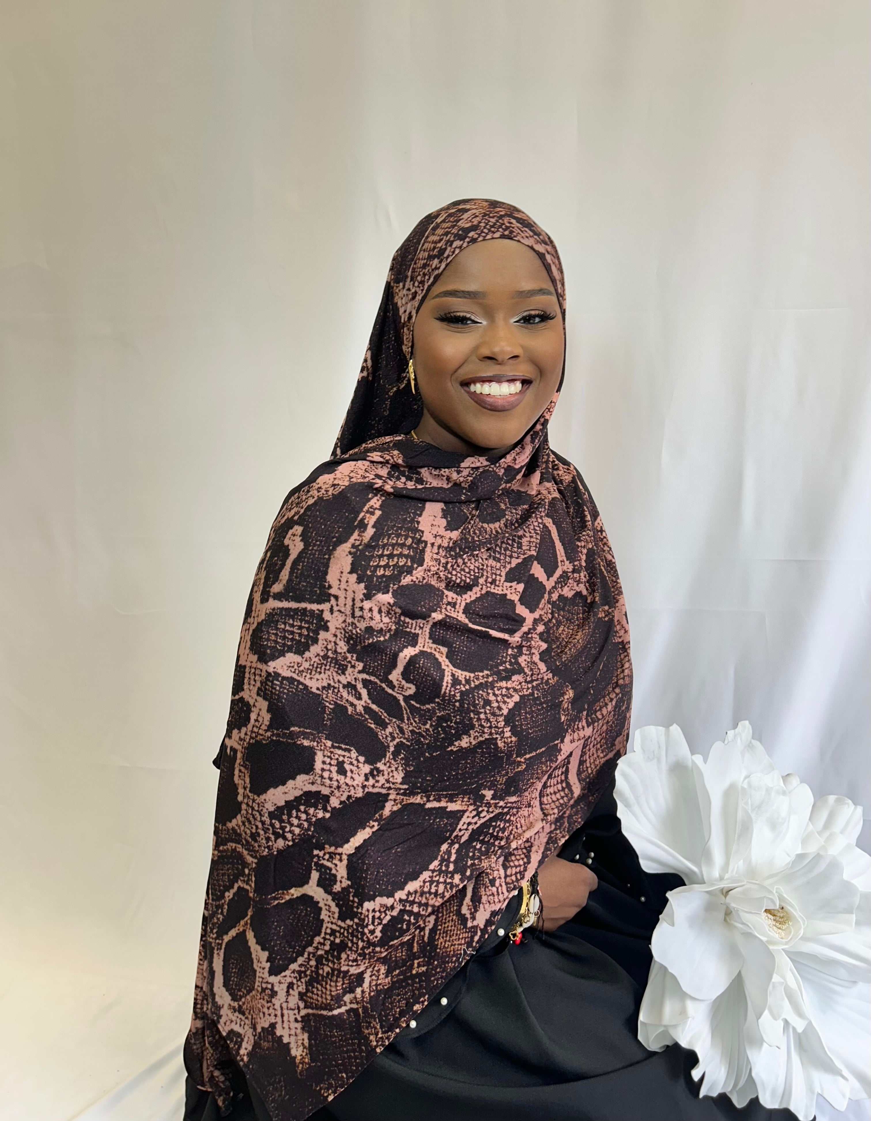 Hijab en jersey marron Dovina Élan moderne