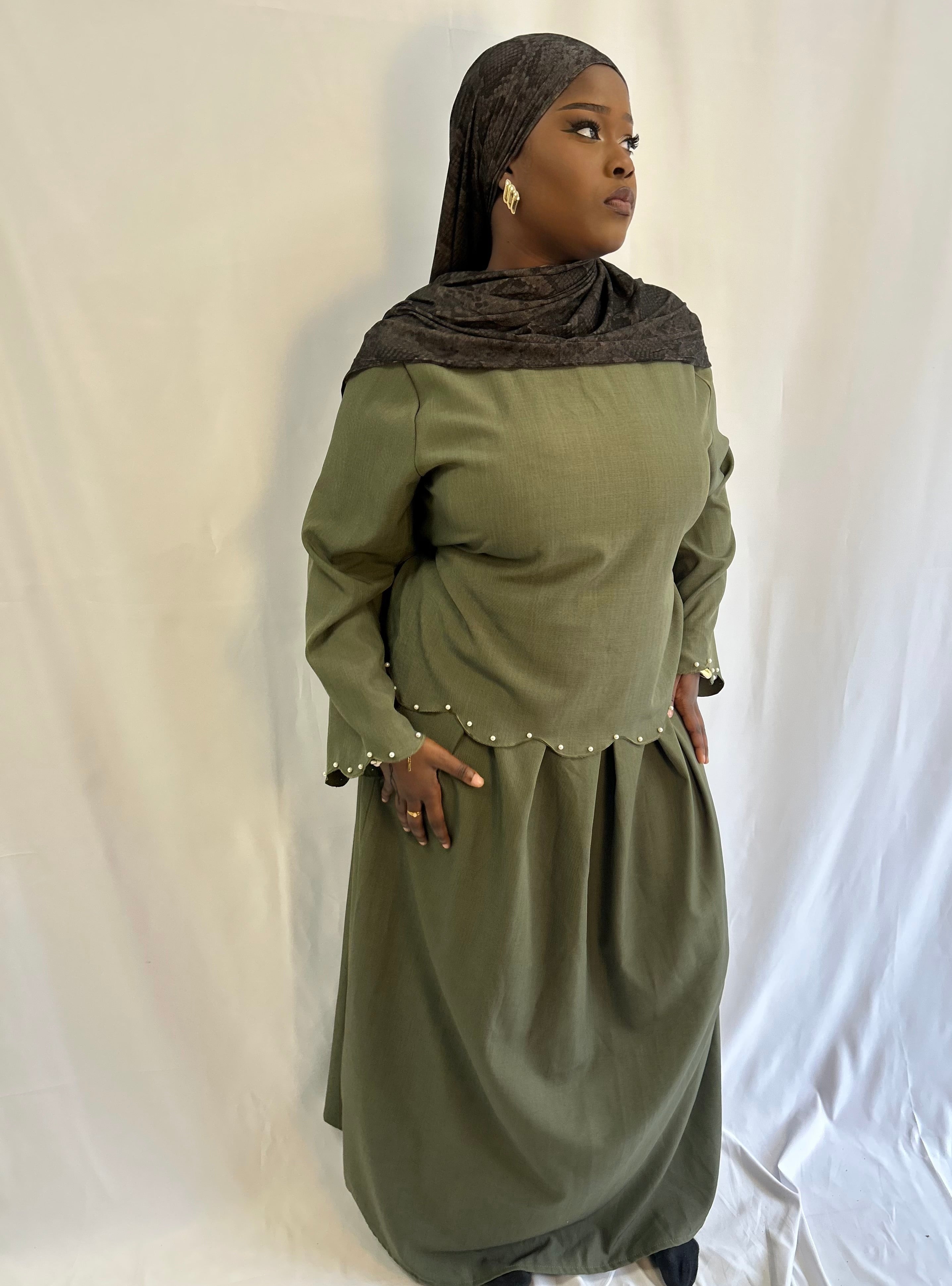 Ensemble set jupe perlée Élan moderne