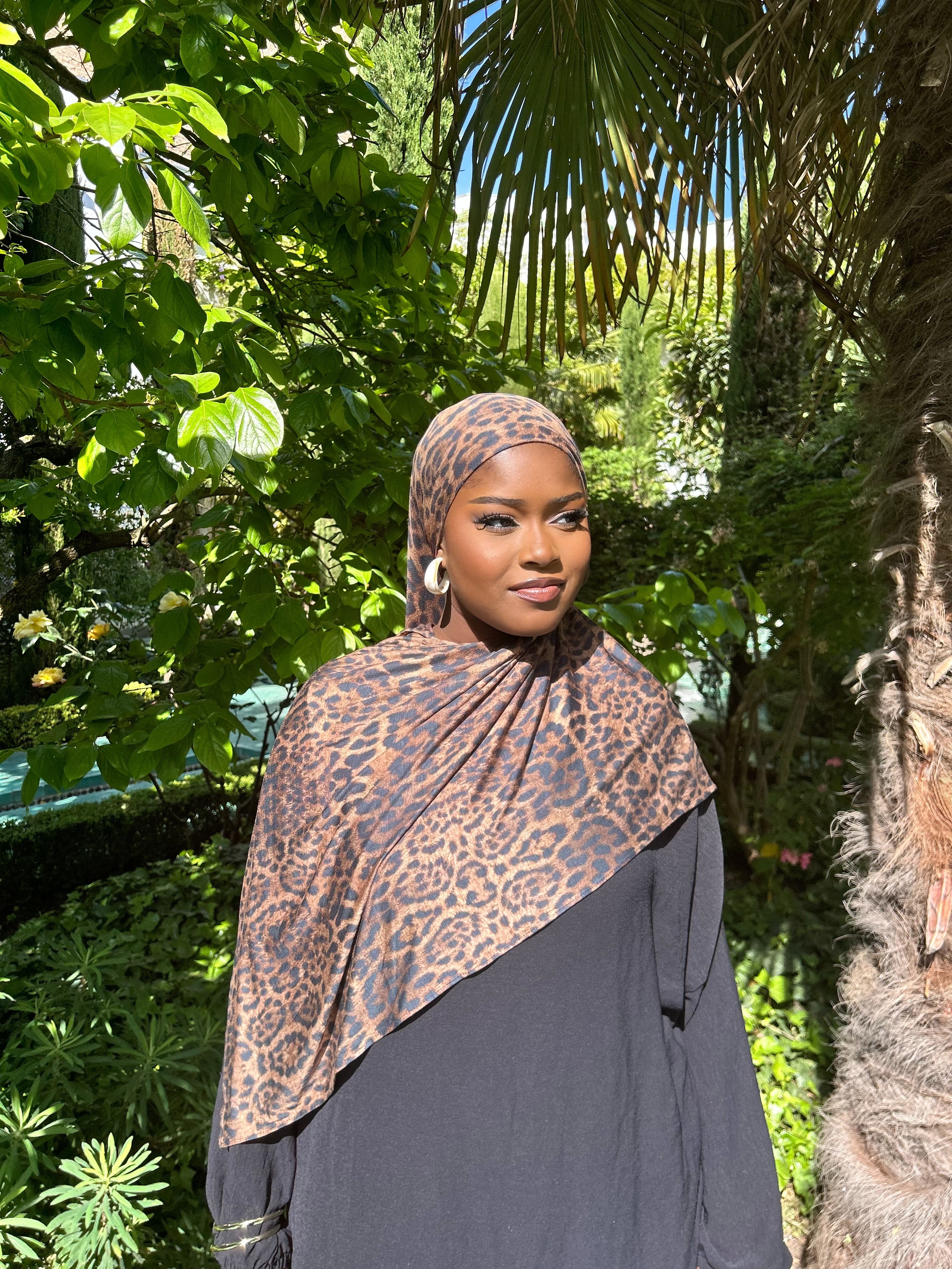 Hijab leopard jersey Élan moderne