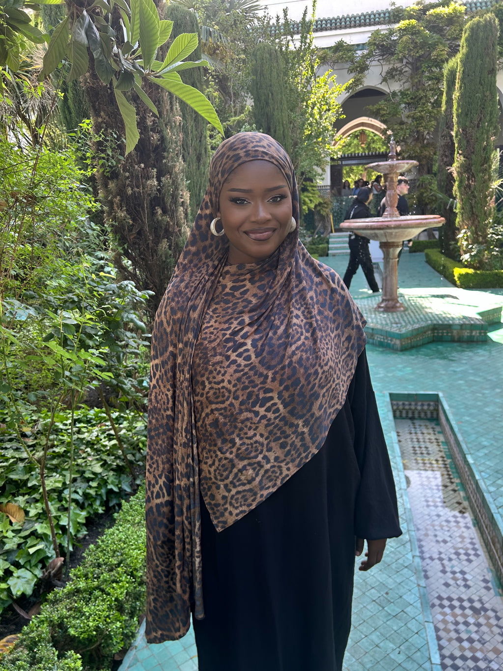 Hijab leopard jersey Élan moderne
