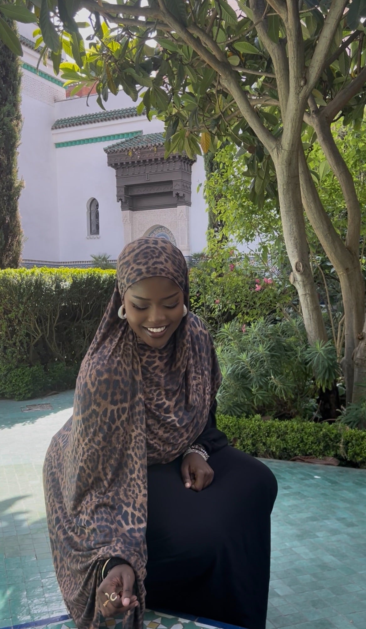 Hijab leopard jersey Élan moderne