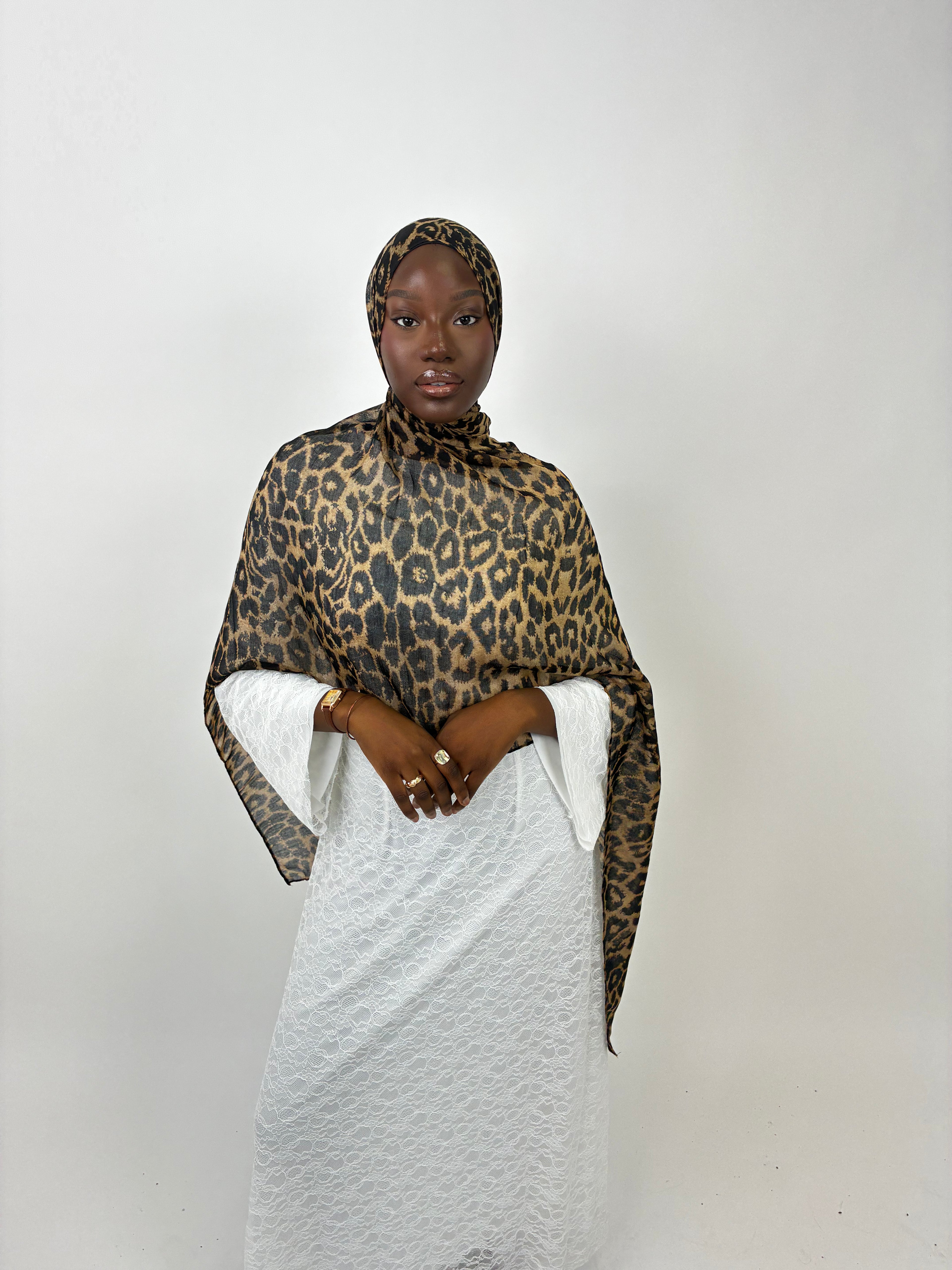 Hijab modal léopard signature Élan moderne