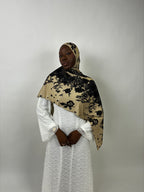 Hijab jersey Floral Noir & Doré Élan moderne
