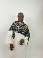 Hijab jersey Léopard gris Élan moderne